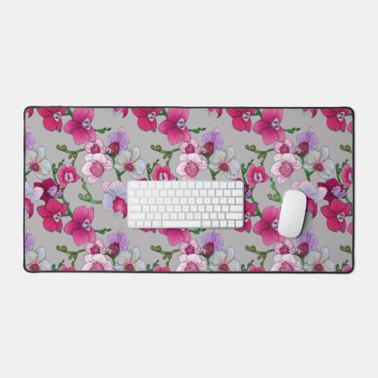 Roze orchideeën in Bloom Bureaumat (Keyboard & Muis)