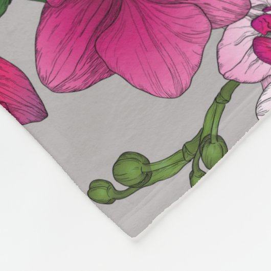 Roze orchideeën in Bloom Fleece Deken (Hoek)