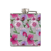 Roze orchideeën in Bloom Heupfles (Achterkant)