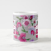 Roze orchideeën in Bloom | Jouw namen toevoegen Grote Koffiekop (Voorkant)