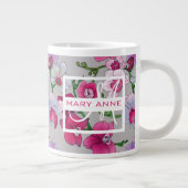 Roze orchideeën in Bloom | Jouw namen toevoegen Grote Koffiekop (Rechts)