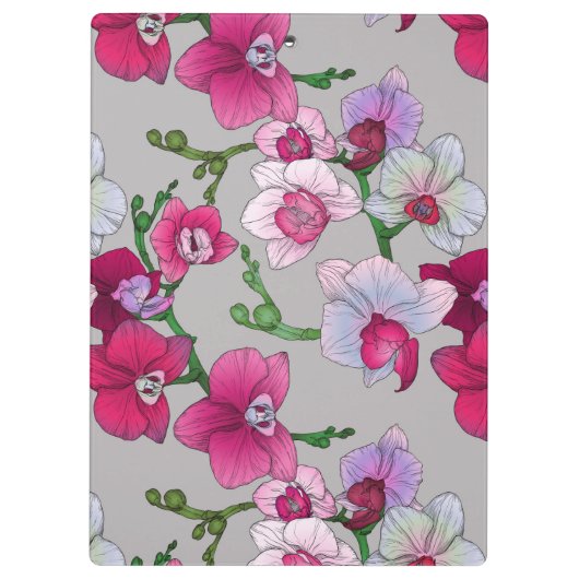 Roze orchideeën in Bloom | Jouw namen toevoegen Klembord (Achterkant)