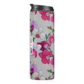 Roze orchideeën in Bloom | Jouw namen toevoegen Thermosbeker (Geroteerd rechts)