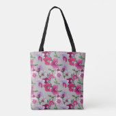 Roze orchideeën in Bloom | Jouw namen toevoegen Tote Bag (Achterkant)