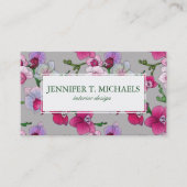 Roze orchideeën in Bloom | Jouw namen toevoegen Visitekaartje (Voorkant)