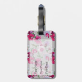 Roze orchideeën in Bloom | Monogram Bagagelabel (Achterkant verticaal)