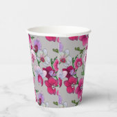 Roze orchideeën in Bloom Papieren Bekers (Rechts)