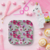 Roze orchideeën in Bloom Papieren Bordje (Feest)