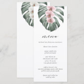 Roze orchideeën in het Monstera Tropical Wedding M Menu (Voorkant / Achterkant)