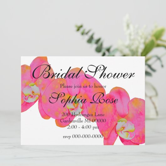 Roze orchideeën kaart (Staand voorkant)