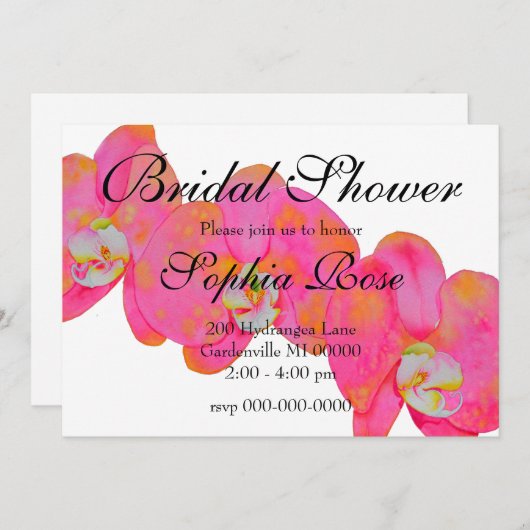 Roze orchideeën kaart (Voorkant / Achterkant)