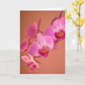 Roze orchideeën-kaart kaart (Gele Bloem)