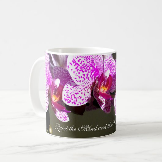 Roze orchideeën koffiemok (Voorkant links)