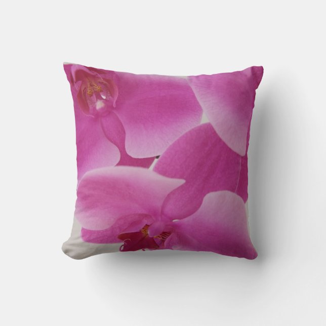 Roze orchideeën kussen (Voorkant)
