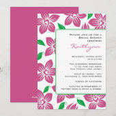 Roze orchideeën Lijst Bridal Shower Kaart (Voorkant / Achterkant)