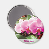 Roze orchideeën Magnet (Voorkant / Achterkant)