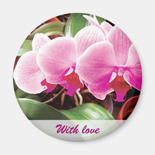 Roze orchideeën Magnet (Voorkant)