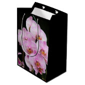 Roze orchideeën medium cadeauzakje (Achterkant Gekanteld)