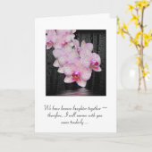 Roze orchideeën met regendruppels voor sympathie kaart (Gele Bloem)