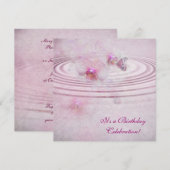 Roze Orchideeën met Vlinder Kaart (Voorkant / Achterkant)