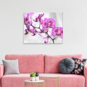 Roze orchideeën omgepakt Canvas Afdruk (Insitu (Woonkamer))