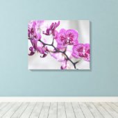 Roze orchideeën omgepakt Canvas Afdruk (Insitu (Houten vloer))