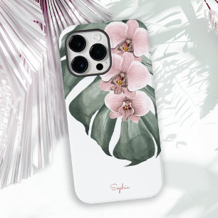 Roze orchideeën op de tropische regenwonden van Mo Case-Mate iPhone 14 Pro Max Hoesje