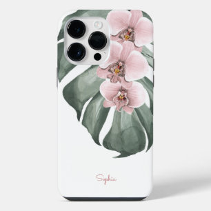 Roze orchideeën op de tropische regenwonden van Mo iPhone 14 Pro Max Hoesje