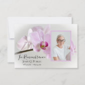 Roze orchideeën op stam begrafenis sympathie dank  bedankkaart (Voorkant)