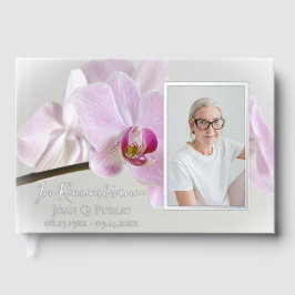 Roze Orchideeën op Stem Funeral Service Memorial Gastenboek