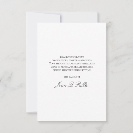 Roze Orchideeën op Witte Begrafenis Memorial Sympa Bedankkaart (Achterkant)