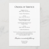 Roze orchideeën op witte begrafenisdienst programmakaart (Achterkant)