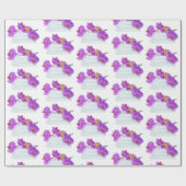 Roze orchideeën op witte handdoeken met zeesterren cadeaupapier (Vlak)