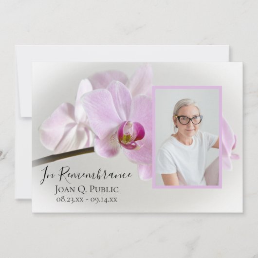 Roze orchideeën over de uitnodiging tot het Jubile (Voorkant)