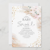 Roze orchideeën Pampas Grass Baby shower Sprinkle Kaart (Voorkant)