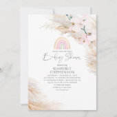 Roze Orchideeën Pampas Grass Rainbow Baby shower Kaart (Voorkant)