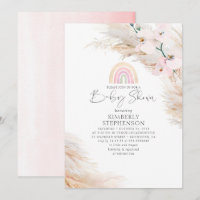 Roze Orchideeën Pampas Grass Rainbow Baby shower