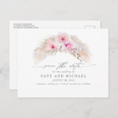 Roze Orchideeën Pampas Grass Tropical Save the Dat Briefkaart (Voorkant / Achterkant)