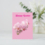Roze Orchideeën “Prettig Pasen” Briefkaart (Staand voorkant)