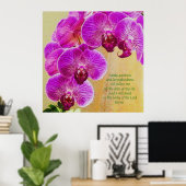 Roze orchideeën psalm 23 aangepaste kunst poster (Thuiskantoor)