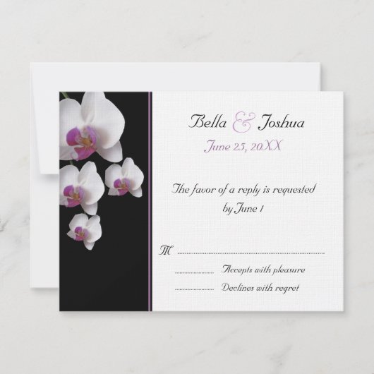 Roze orchideeën RSVP (Voorkant)