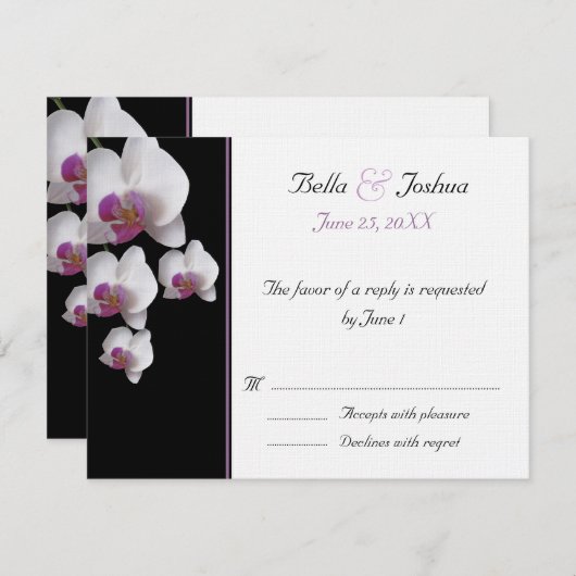 Roze orchideeën RSVP (Voorkant / Achterkant)