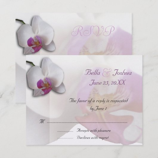 Roze orchideeën RSVP (Voorkant / Achterkant)