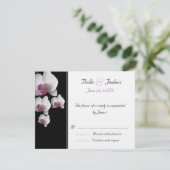Roze orchideeën RSVP Kaartje (Staand voorkant)