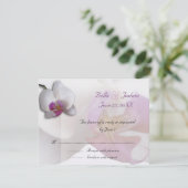 Roze orchideeën RSVP Kaartje (Staand voorkant)
