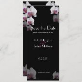 Roze Orchideeën Save the Date Aankondiging (Voorkant / Achterkant)