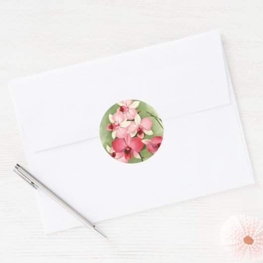 Roze orchideeën - Sticker (Envelop)