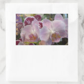 Roze orchideeën stickers. *personaliseren* rechthoekige sticker (Tas)