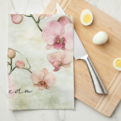  roze orchideeën theedoek (Quarter Fold)