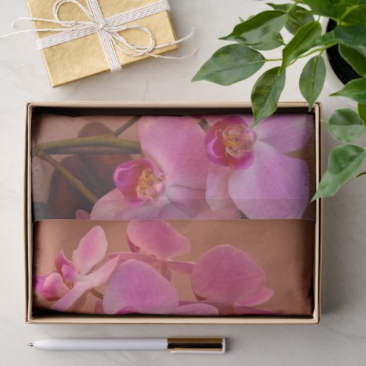Roze orchideeën tissuepapier (Geschenk)